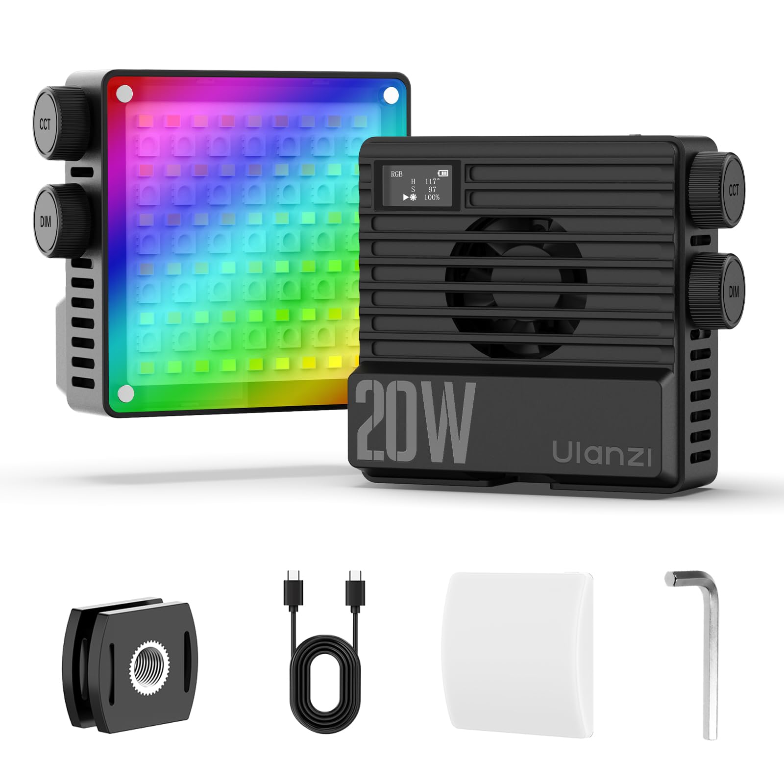 Amazon.com : ULANZI LE20 RGB Video Light, 20W Pocket Camera Light
